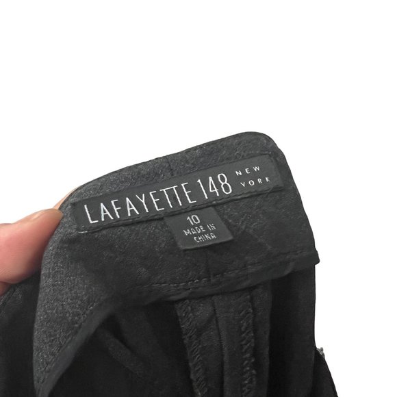 Lafayette 148 NY Womens Charcoal Gray Wide Leg Virgin Wool Trouser Pants 10 - Picture 6 of 6